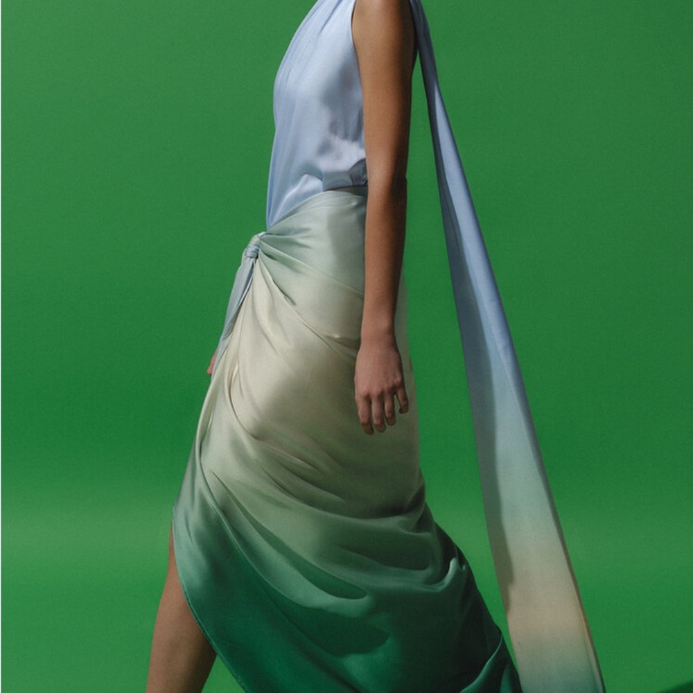 Baobab Collection One Shoulder Blue and Green Dress